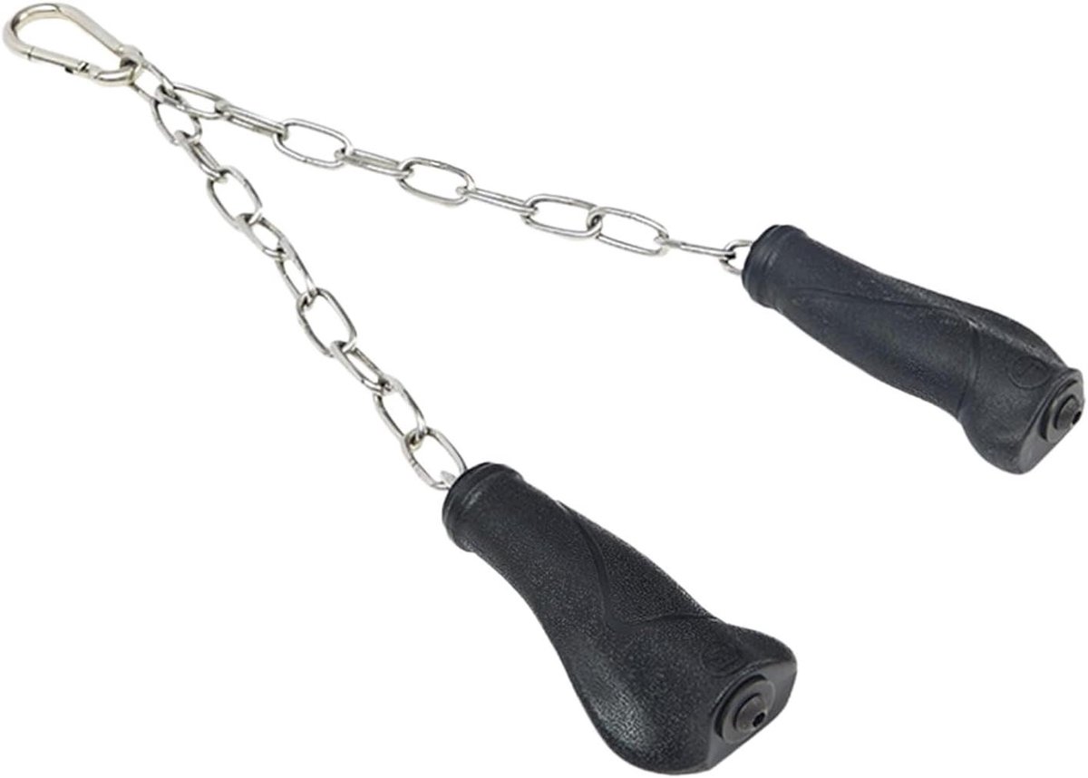 Triceps Touw - Fitness Touw Kabel Touw - Kracht Training - Ergonomische Grip - 25 cm Lengte - Zwart