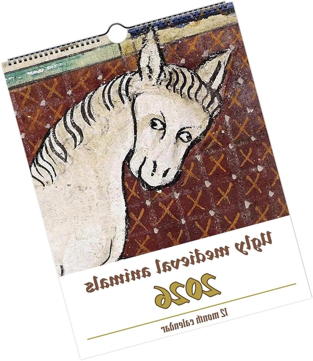 Muurkalender Dieren - Wandkalender Jaarkalender - Dagelijkse Planning - Middeleeuwse Kunst - 29 x 21 cm - Meerdere kleuren