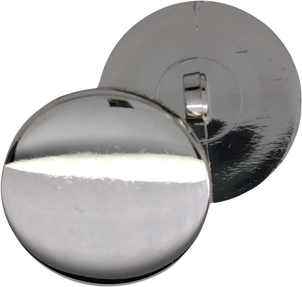 25 knoppen in goud en zilver, plat en glanzend, 5 maten, naaitoebehoren voor jassen en Amerikanen, gemaakt en verzonden uit Spanje (zilver, 23 mm)