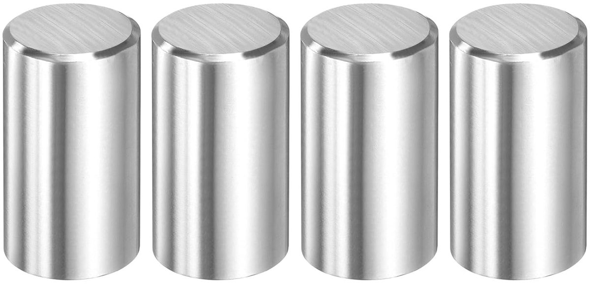 4 stuks 16 mm x 30 mm plugstiften, 316L roestvrij staal cilindrische plugpennen planksteunpen penstang bevestigingselementen metalen plankpennen zilverkleurig
