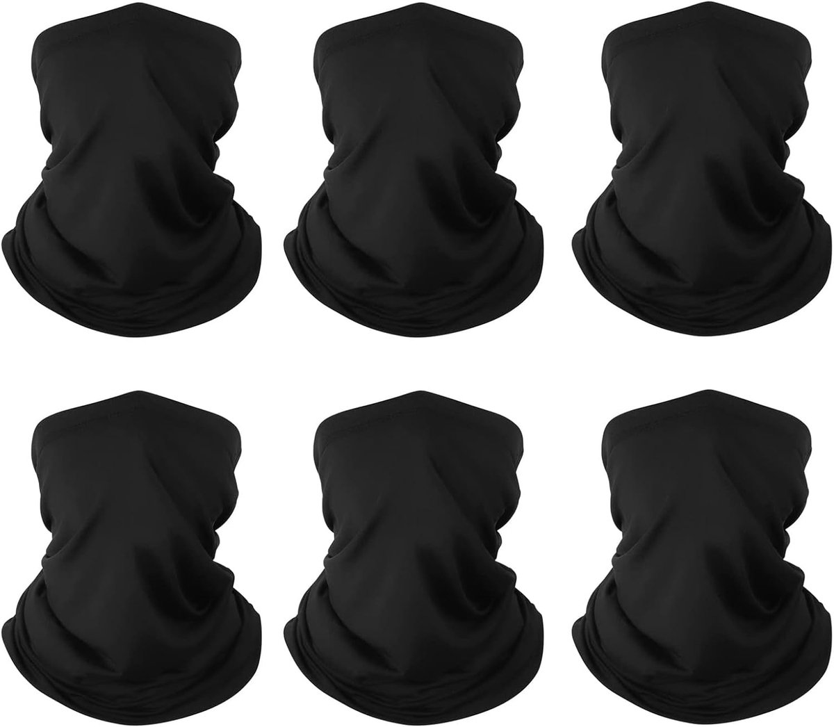 6 Pack Neck Gaiter Bandana Gezichtsmasker: Koeling Gator Masker Gezichtsbedekking Nek Sjaal Bivakmuts