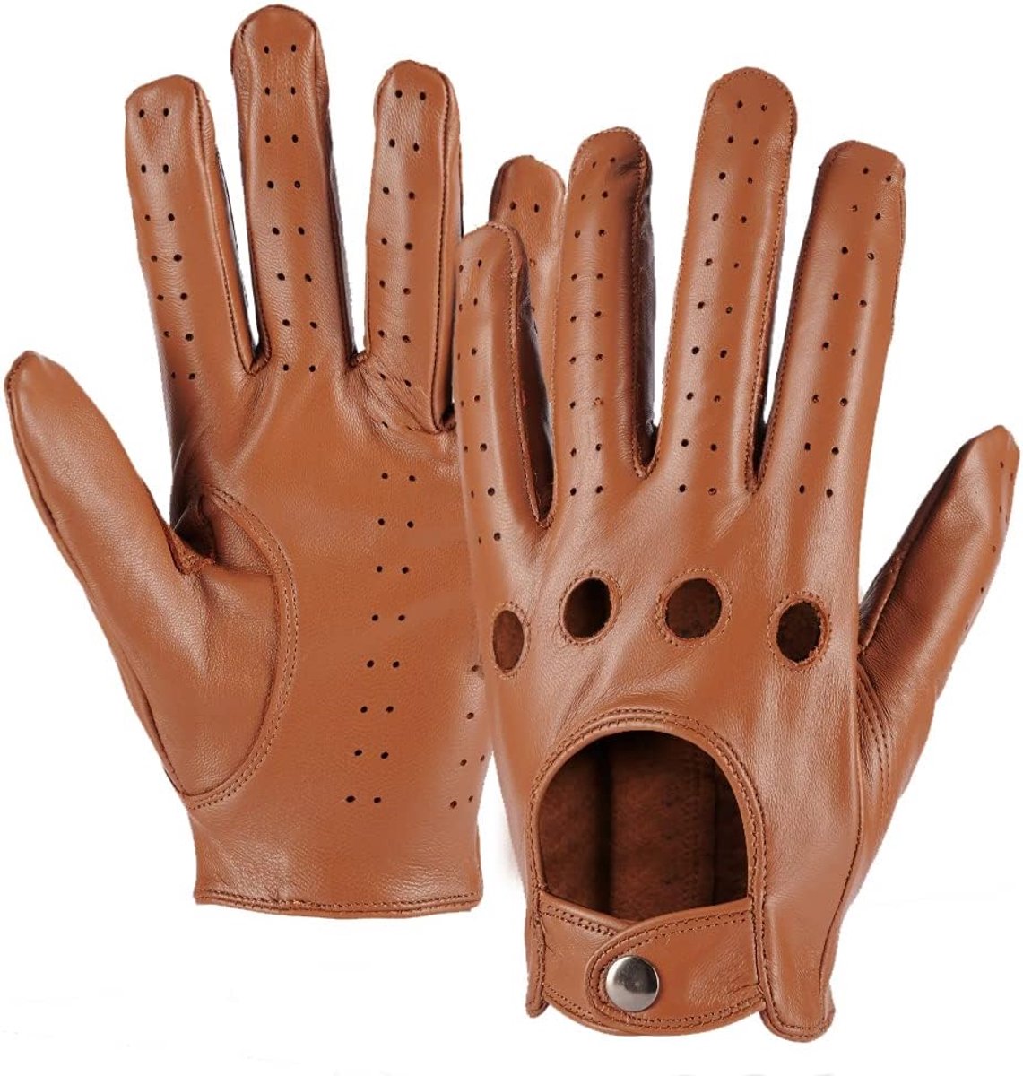 Handschoenen van leer met touchscreen, ongevoerd - - Small