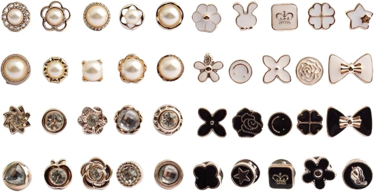 40 stuks damesbroches - veiligheidsknop ontworpen voor verborgen kledingclips in tassen, hoeden, halsbanden, sjaals en modeaccessoires