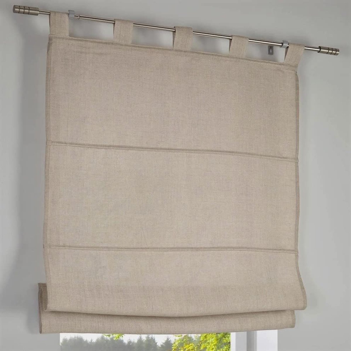 Vouwgordijn Metis op te hangen met lussen voor gordijnroedes, 100% linnen, vrijhangend linen breedte 60 x hoogte 140 cm