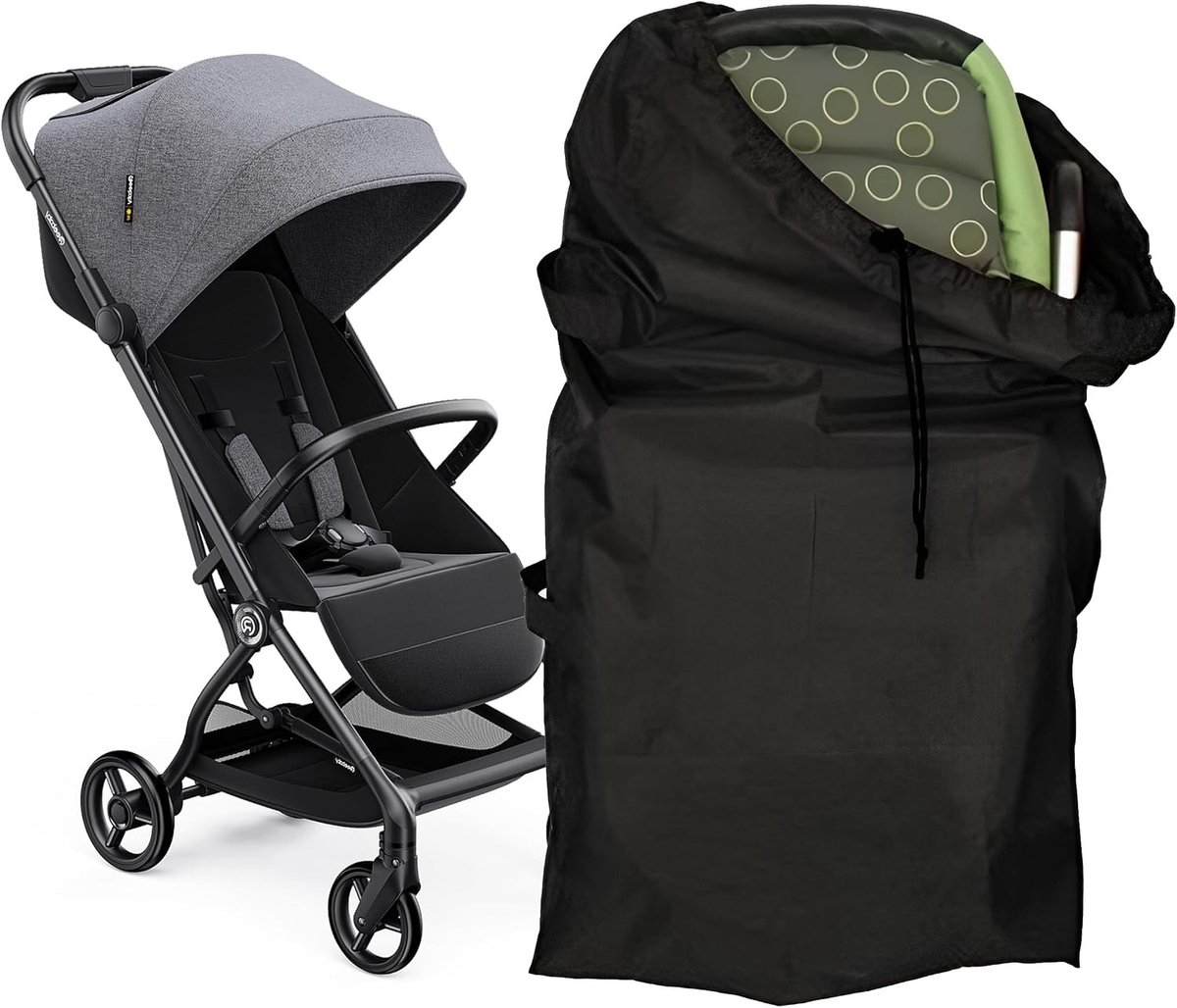 Transporttas voor Kinderwagen en Buggy, Ideaal voor Vliegtuigreizen, 114 x 39 x 30 cm, Duurzaam en Ruim, Geschikt voor Kinderwagens en Buggy's