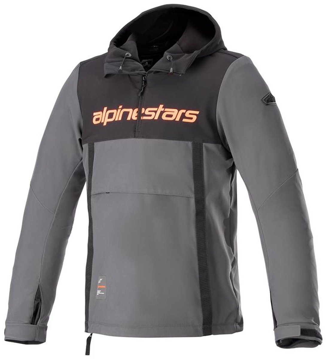 Alpinestars Sherpa Hoodie Zwart Tar Grijs Rood Fluo - Jas