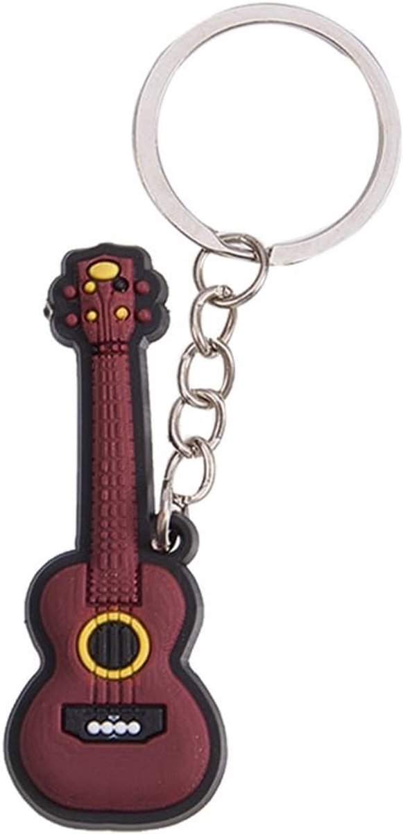 1Pc Creatieve Heldere Kleur Muziekinstrument Sleutelhanger