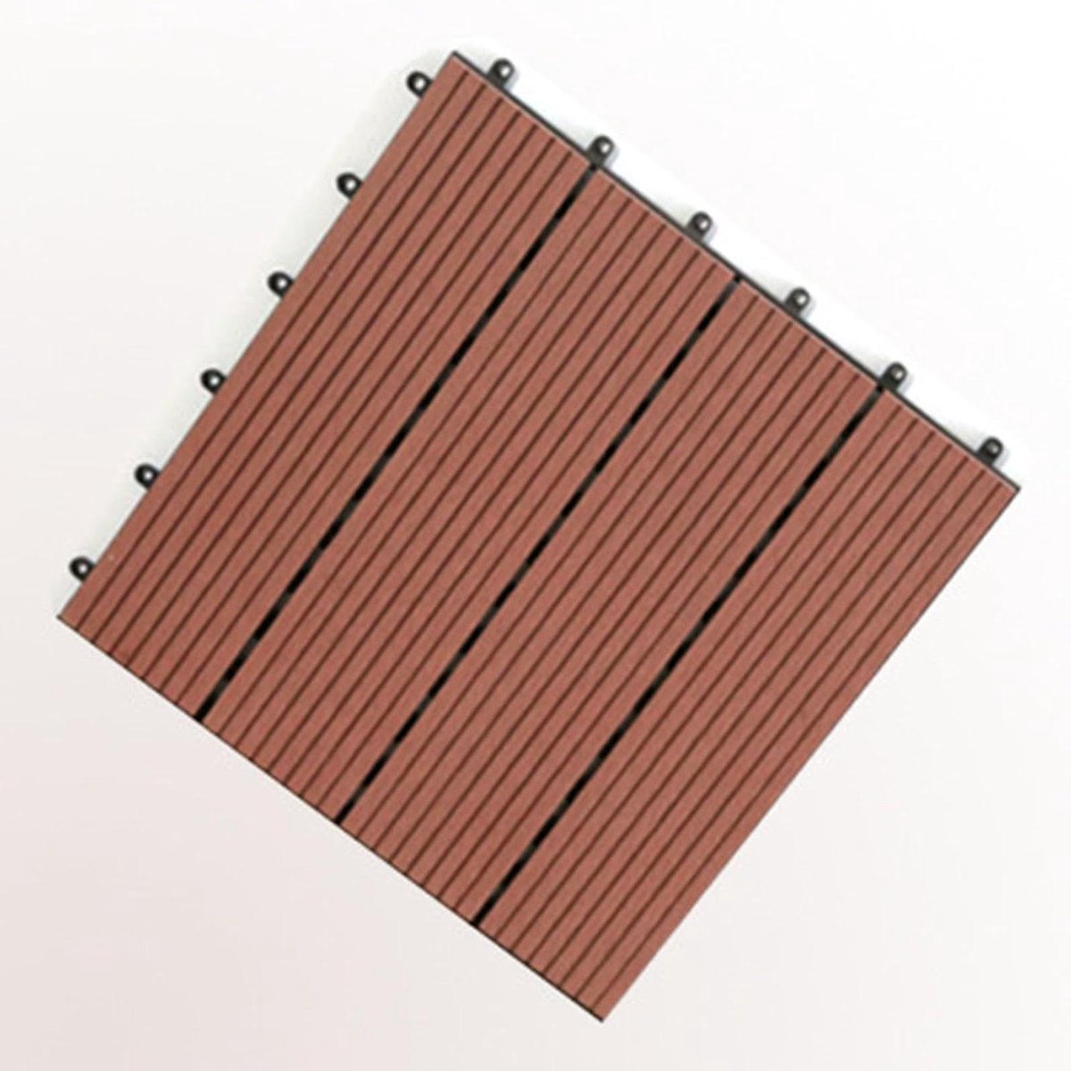 Terrastegels Houtcomposiet - Vloertegels Buiten - Terras Vernieuwen - In elkaar grijpend Systeem - 30x30cm - Roodbruin