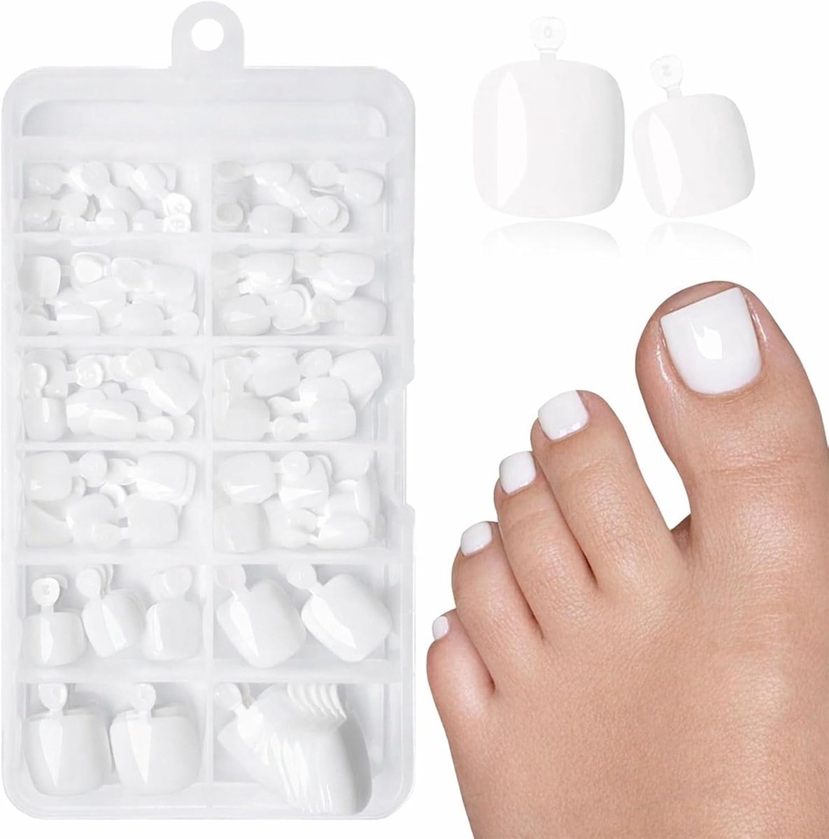 120 Stuks Witte Opdrukbare Teennagels, Teennagels om Op te Plakken