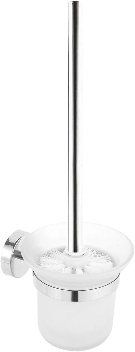 SnelShoppen - Toiletborstel met Houder, Wandmontage, Hygienisch, Modern Design, Inclusief 1 Stuk, Wit, Ideaal voor Badkamer en Toilet