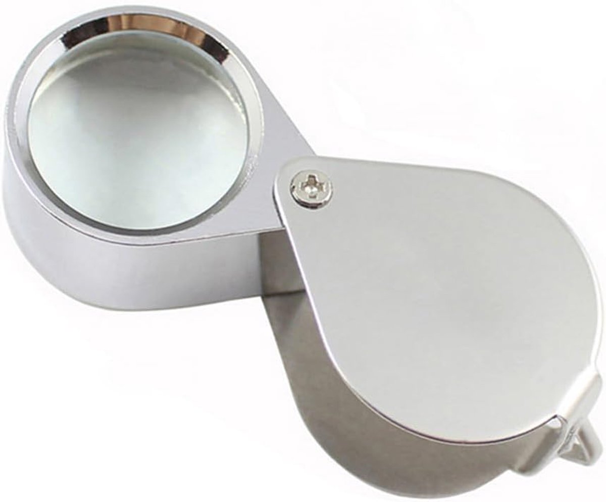 10X Juwelen Vergrootglas, Zak Juwelen Loep, Volledig Metalen Opvouwbare Sieraden Vergrootglas Ooglus, Juweliers Oog Vergrootglas voor Edelstenen, Juwelen, Rotsen, Stempels, Munten, Horloges, Hobby's
