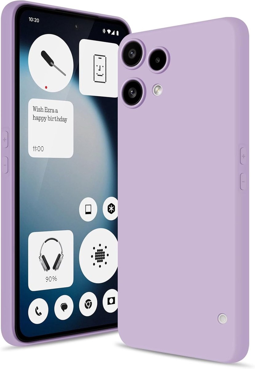 Hoesje voor Nothing Phone 3A Lite, Siliconen Case met Cameralens Volledige Bescherming, Schokbestendige Beschermhoes met Microvezel Voering -Licht Paars