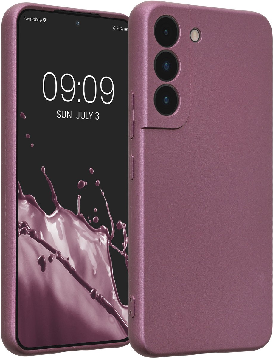 kwmobile metallic telefoonhoesje van TPU - geschikt voor Samsung Galaxy S22 - Flexible case voor smartphone - In metallic lila