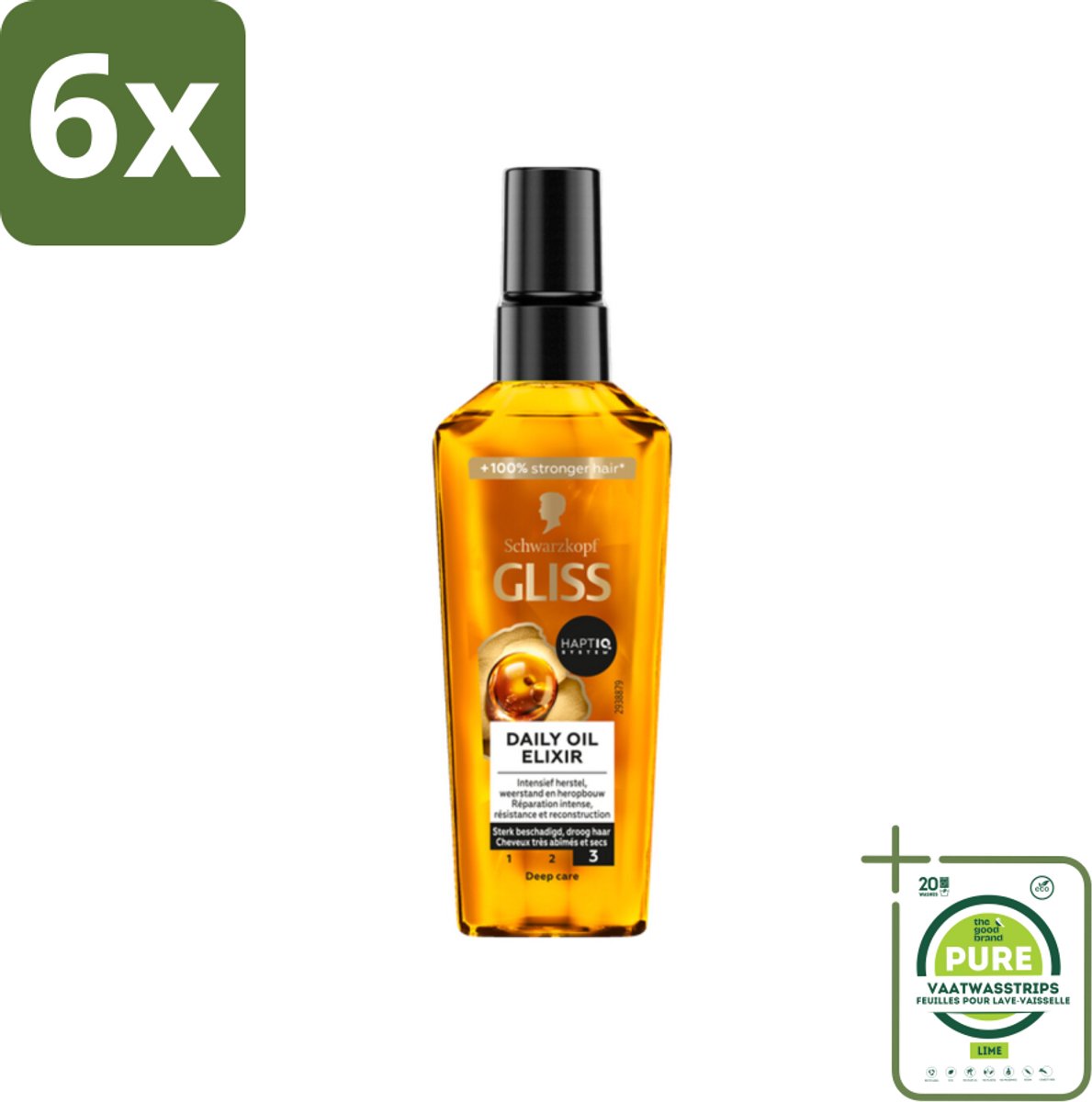Gliss - Hair Repair - Oil Elixer - Ultiem Haarherstel en Glans - Voordeelverpakking - 6 stuks - Haar herstel - Haarolie