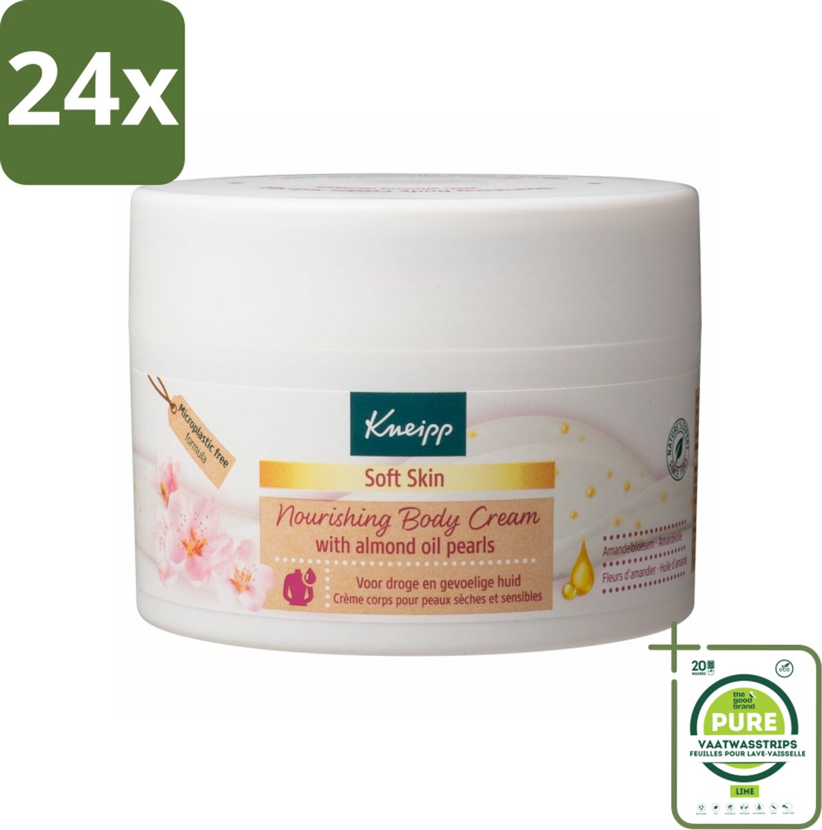 Kneipp - Body crème - Soft Skin - Amandelbloesem - 200 ml - Voordeelverpakking - 24 stuks - Lichaamscrème - Verzorging