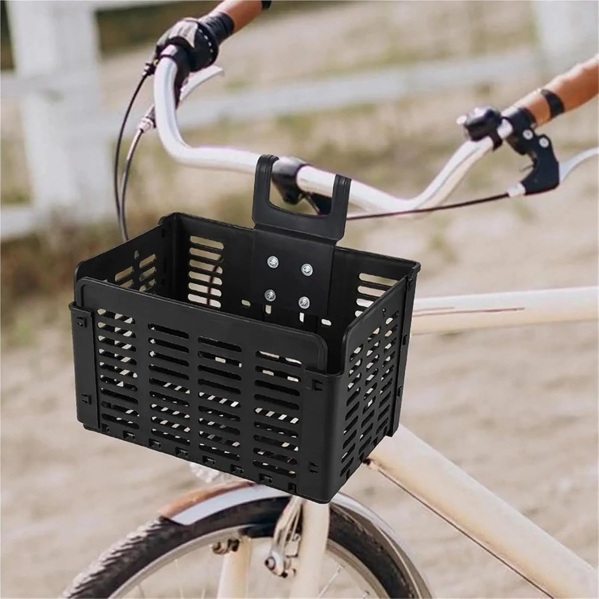 Fietsmand Opvouwbaar - Fietsmand Voor/Achter - Winkelen Vervoeren - Quick Release Systeem - 31.5 x 22.5 x 20.5 cm - Zwart