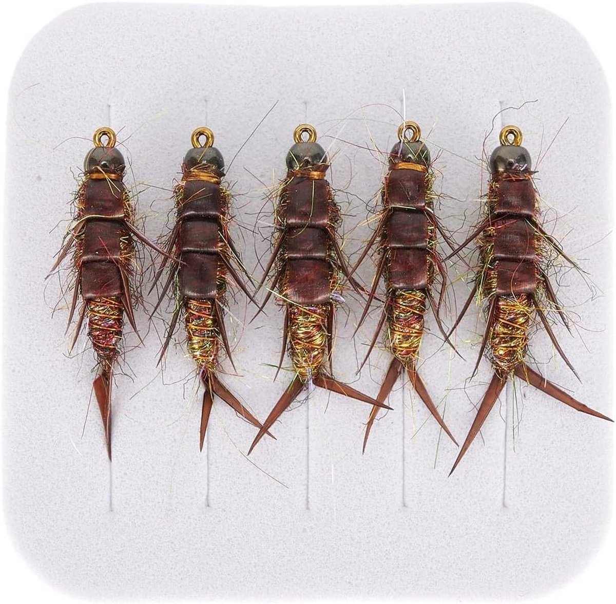 Vliegvissen Kunstaas - Vliegen Set - Vissen Vangen - Realistische Nimfvorm - 5 Stuks - Meerdere Kleuren