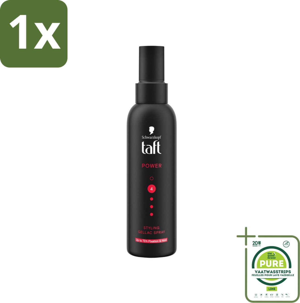 1 x Taft - Power 4 - Styling Gel Spray - 150 ml - Haarspray - Stylinggel - Sterke Hold - Haar Fixeren - Taft