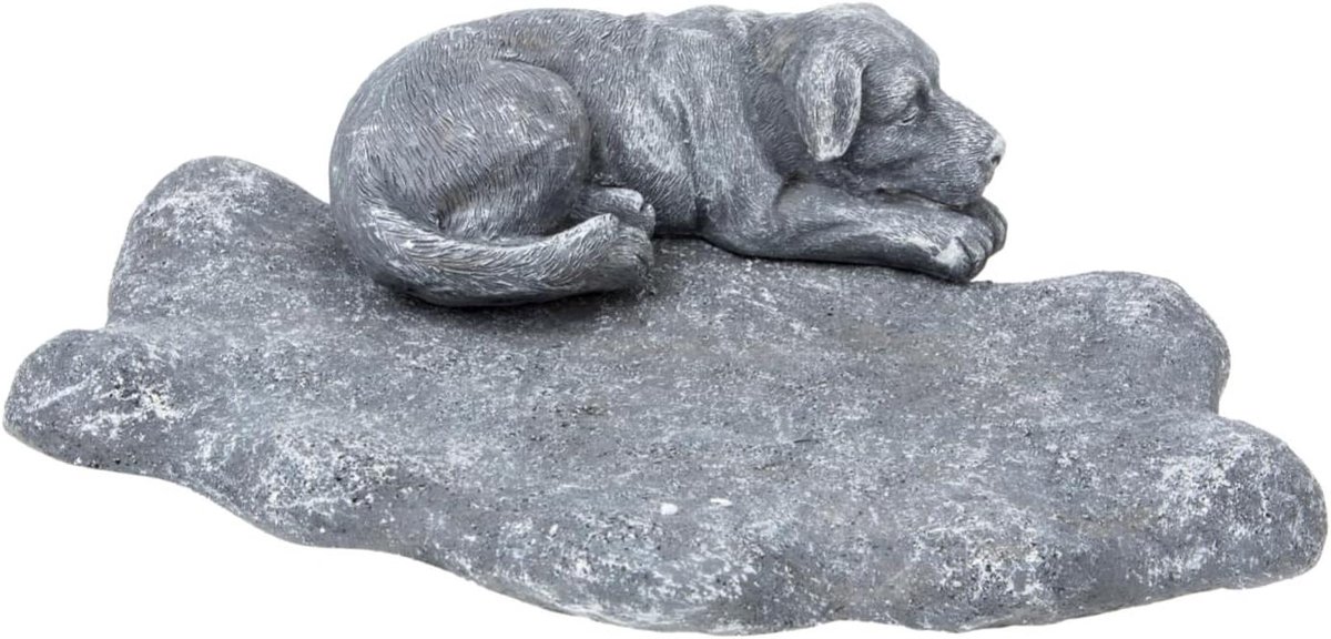 Huisdier Gedenksteen - Honden Grafsteen - Herdenken Huisdier - Zonne-verlichting - 24 x 17.5 x 6 cm - Grijs