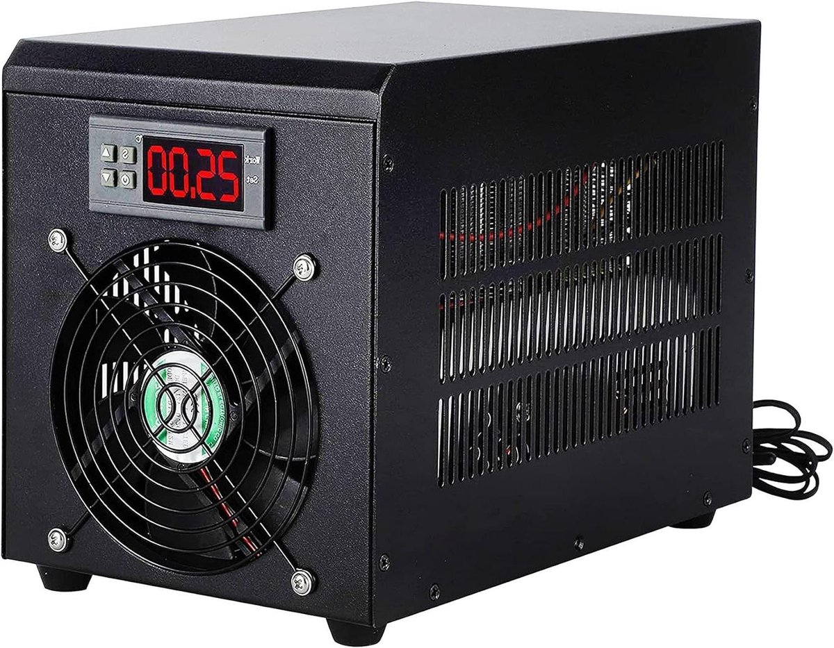 Aquarium Chiller - Waterkoeler Aquaria - Water Temperatuur Regelen - Koelt tot 10°C - 60 L - Zwart