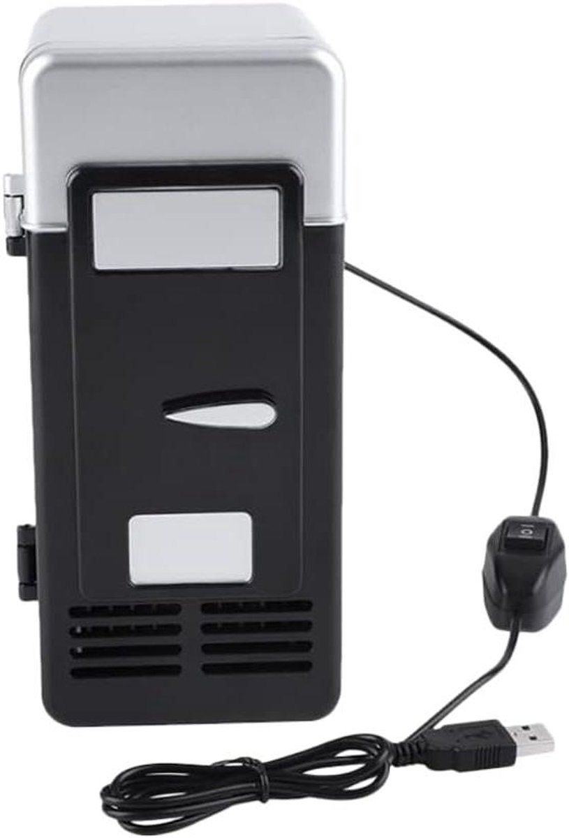 Mini Koelkast - Draagbare Koeler - Drankjes Koel Houden - USB Aangedreven - Compact Model - Zwart