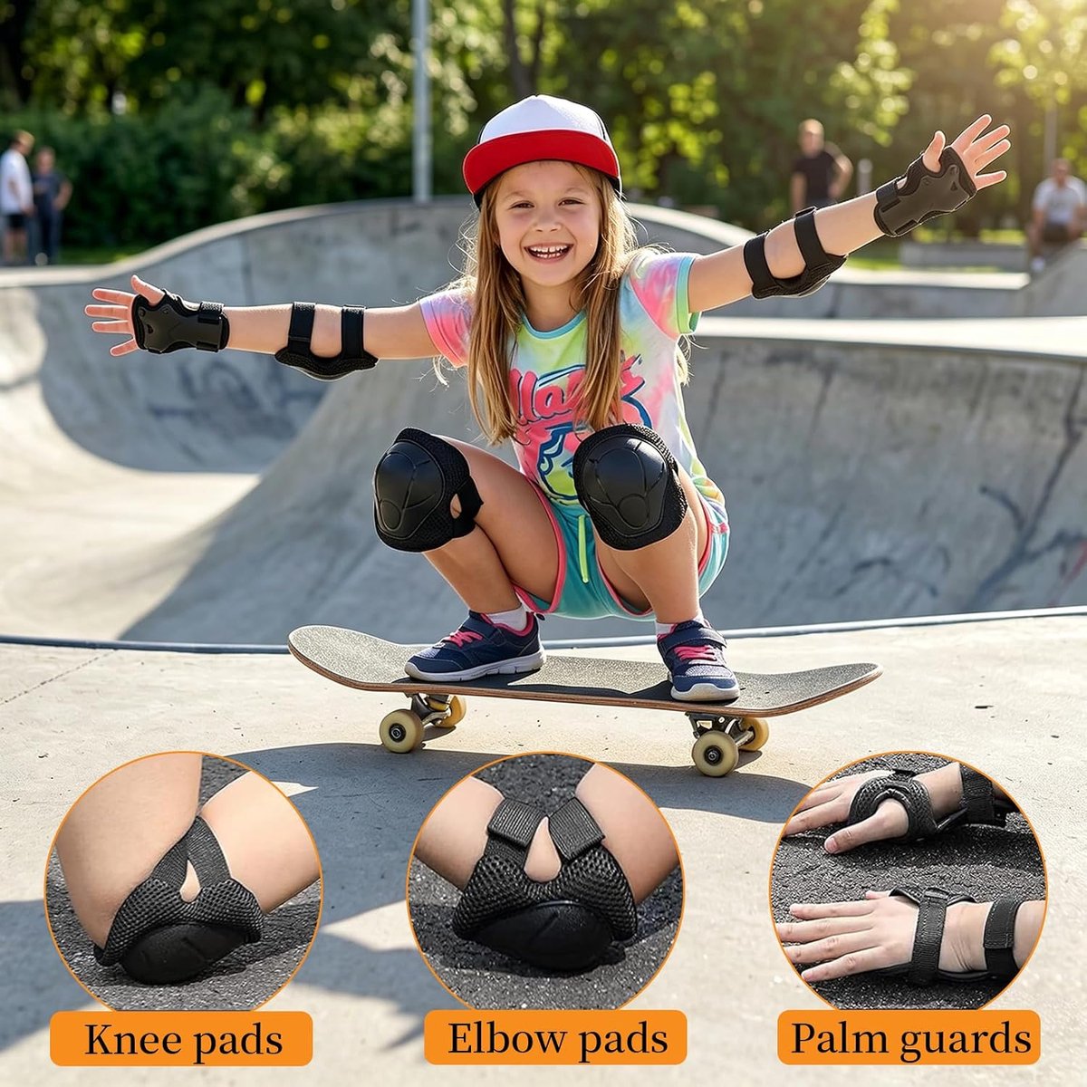 6 stuks inlineskates voor kinderen, voor skaten, skateboarden