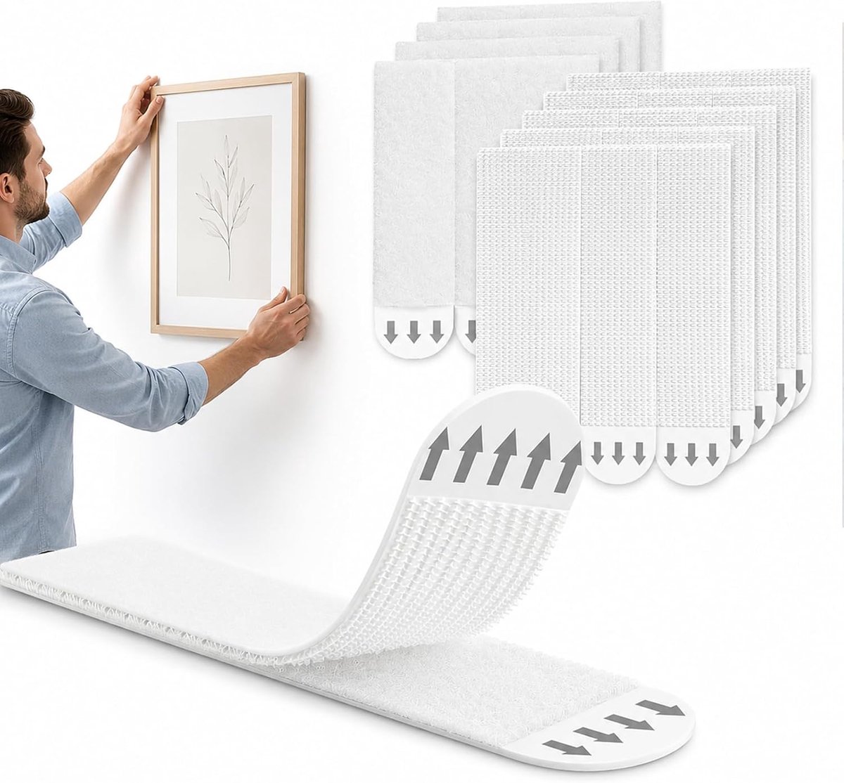 ophangen zonder boren, 15 paar (30 stuks maat Xl), plakstrips