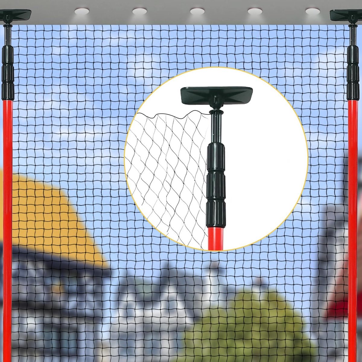 paal kattennet 160-300cm, kattennet met palen voor balkon