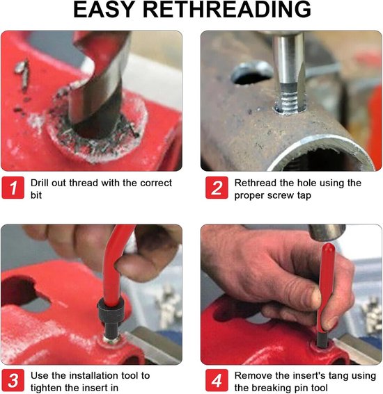 Reparatieset voor metrische schroefdraad 131 stuks — afbeelding 5