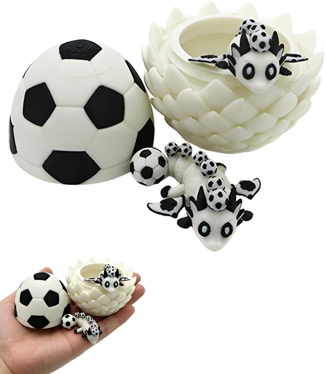 3D-print, voetbal, uniek decoratief figuur voor fantasie- en sportfans, verzamelstuk voor op het bureau