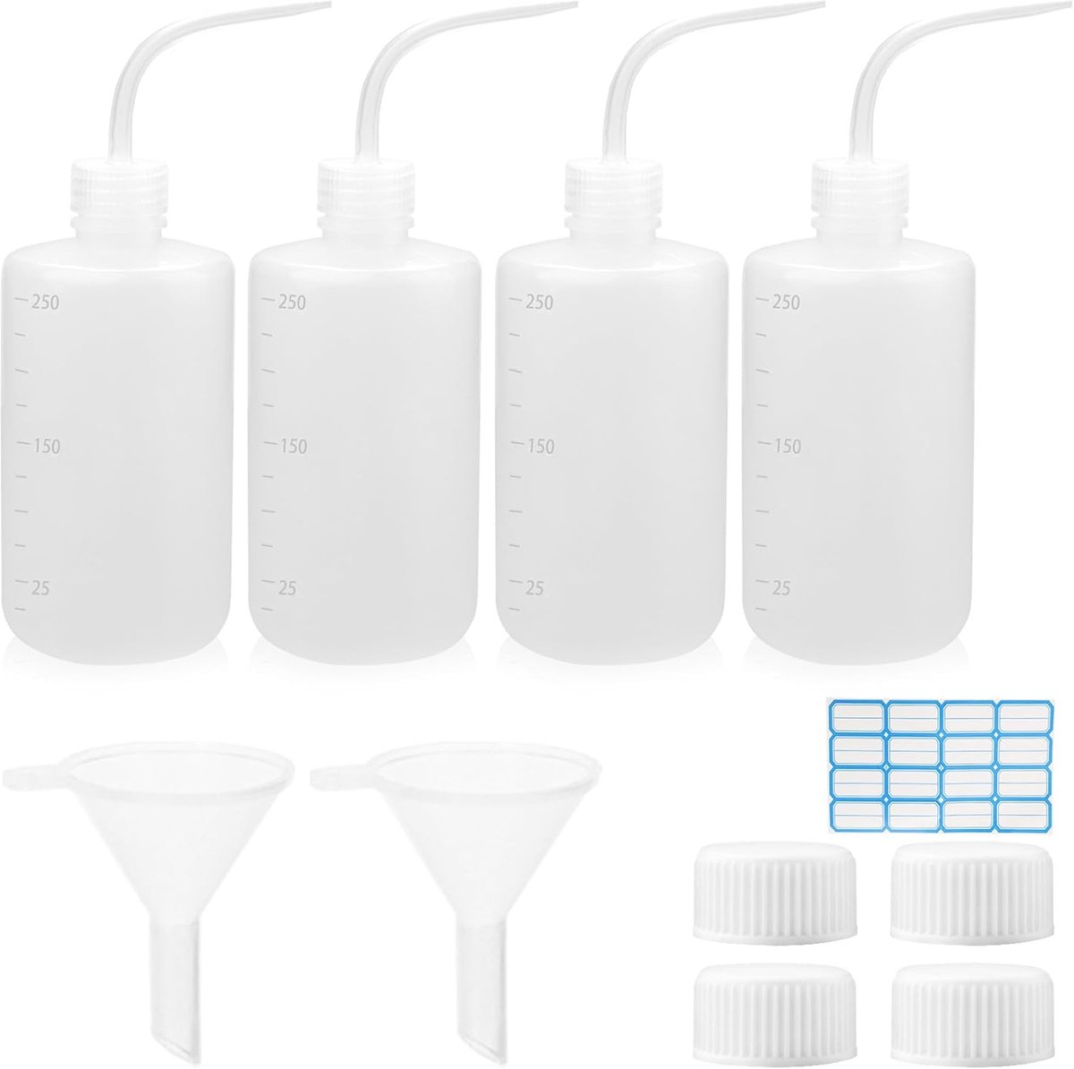 4 stuks knijpfles 250 ml veiligheidswasfles plastic tattooflessen met