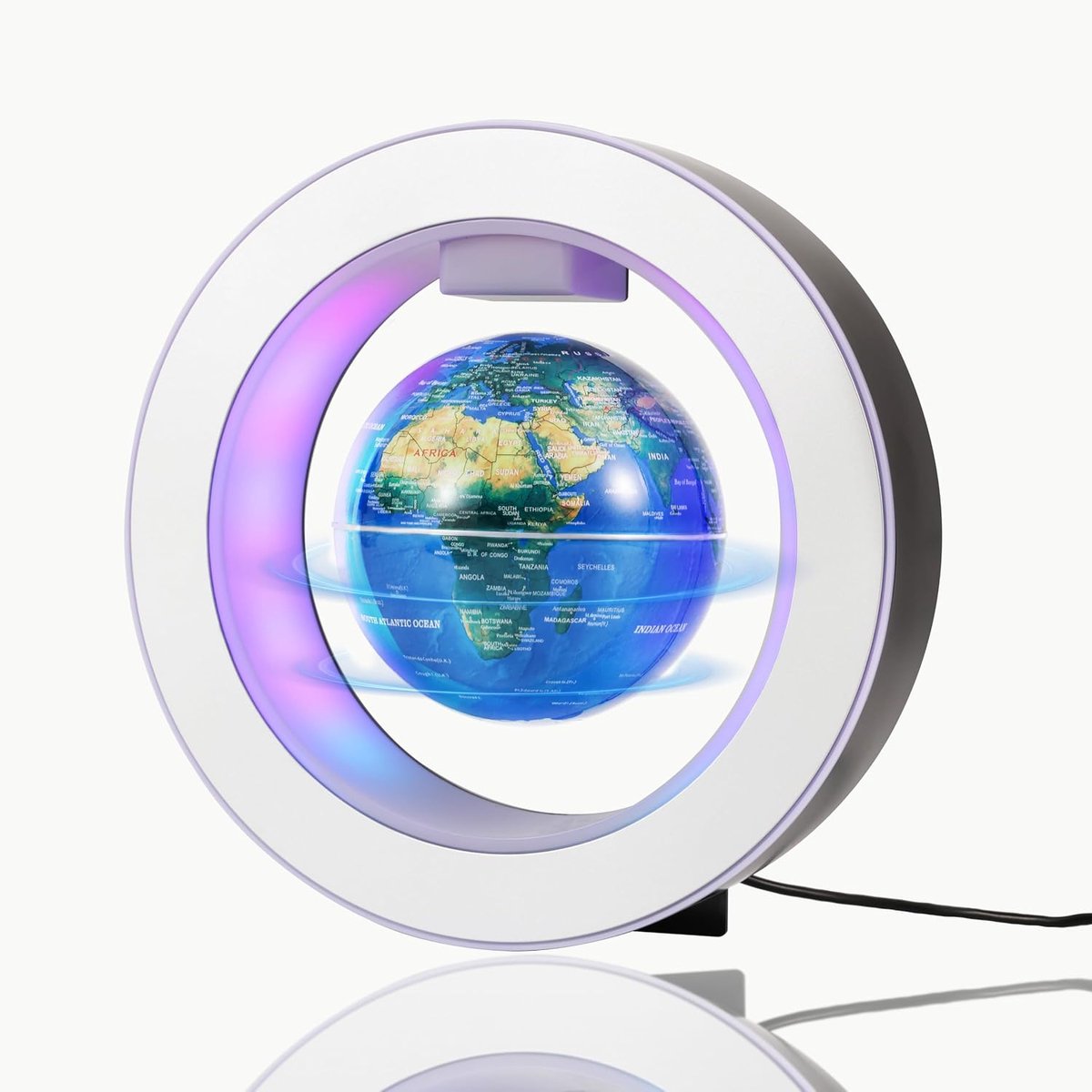 wereldbol, magnetisch, 10,2 cm, met led-sterrenbeelden, draaibaar, voor kinderen, kantoordecoratie, uniek cadeau voor mannen of voor een verjaardag voor jongeren