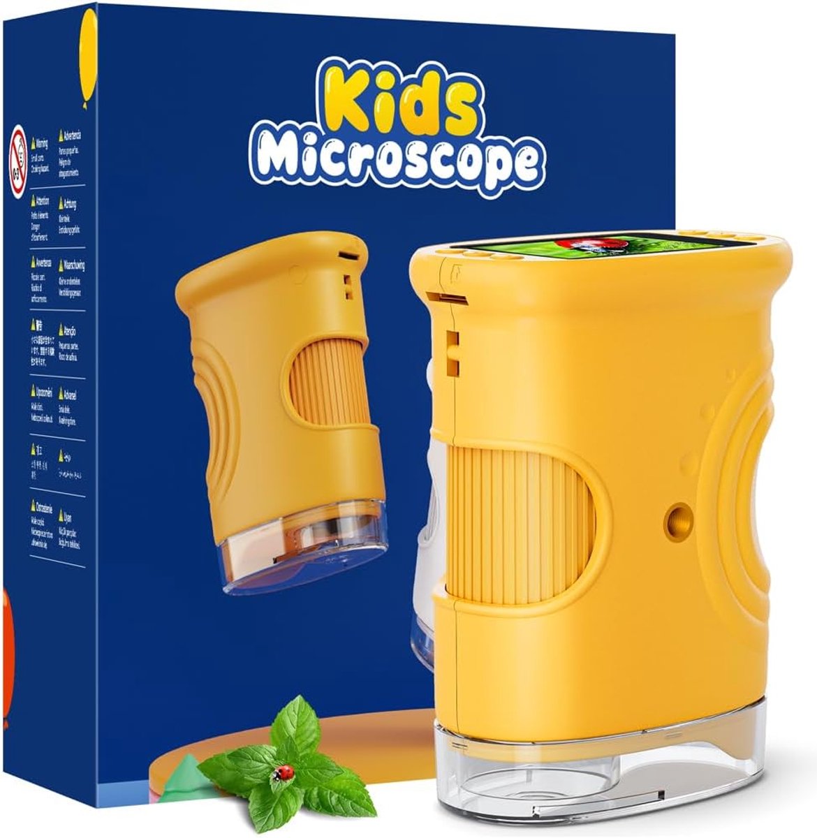 Microscoop voor kinderen, Temodu 2,0 inch scherm, 1000x USB draagbare zakmicroscoop, oplaadbare draagbare microscoop, microscoop aansluiting op pc, wetenschap buiten vanaf 3 jaar