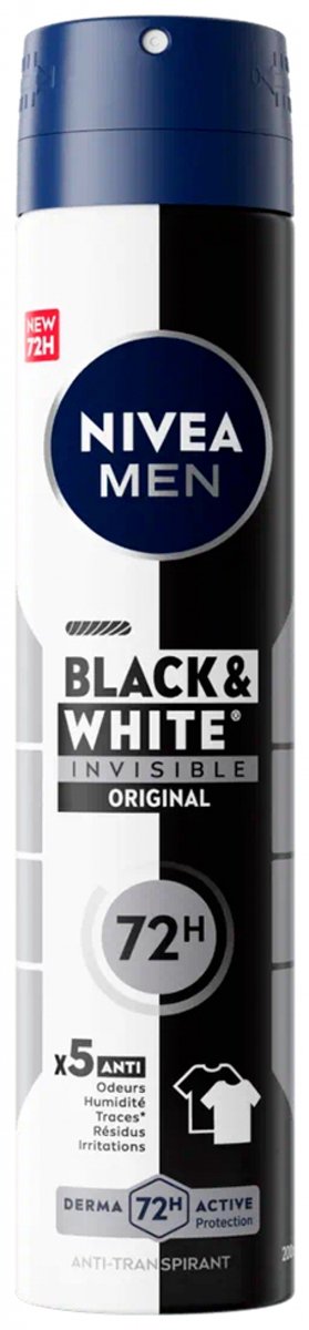 Nivea Men Black & White Invisible Deodorant Anti-transpirant 72H Spray 250 ml