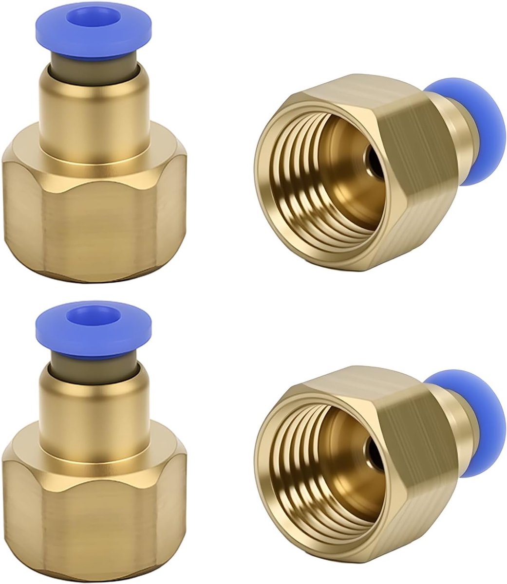 SnelShoppen - 4 Stuks 4mm naar 1/4" BSPT Pneumatische Snelle Koppeling, Messing, Universele Verbinding voor Pneumatische Installaties