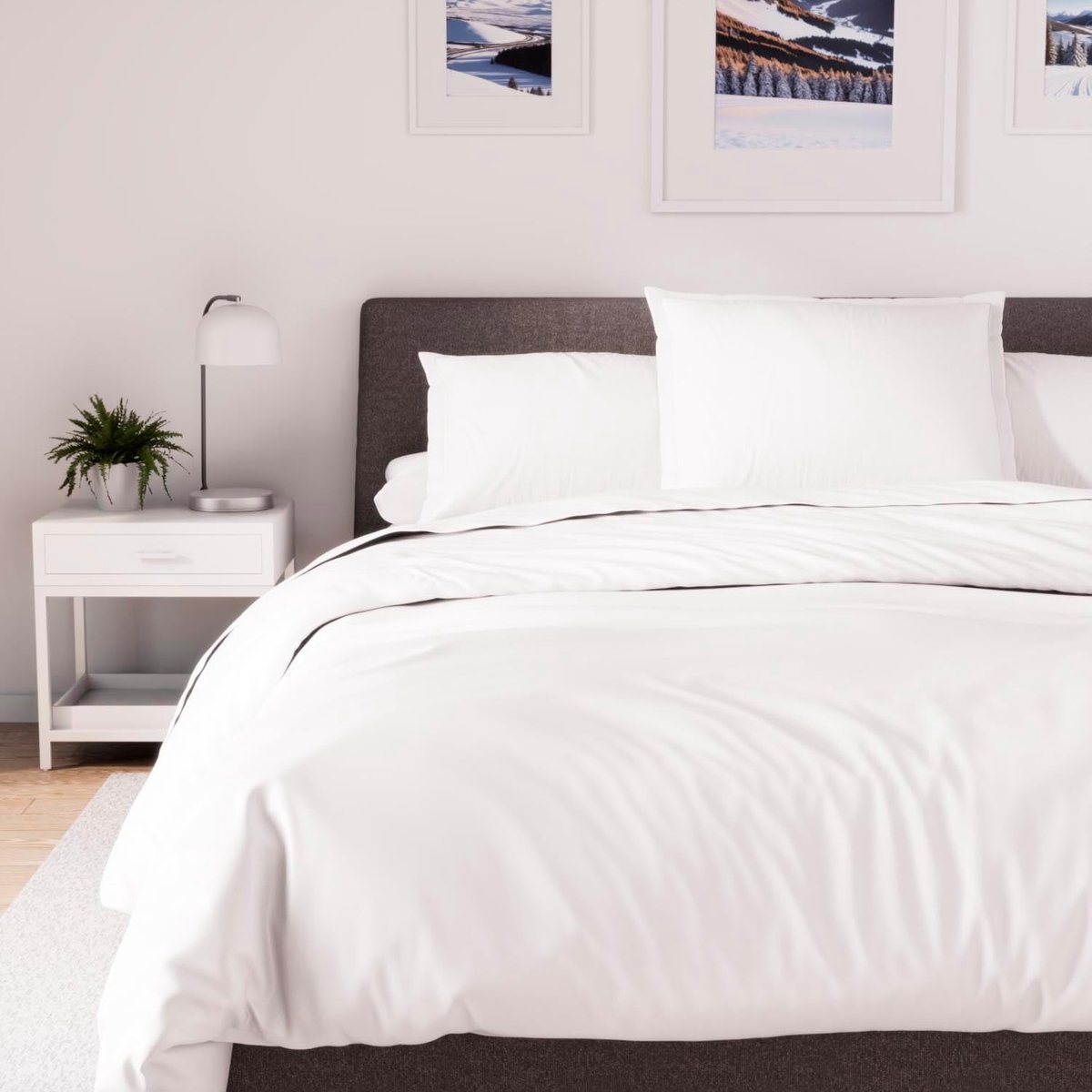 Dekbedovertrek - Katoen Polyester - Seizoensverhuur - 70 Draden Percale - 260 x 240 cm - Wit