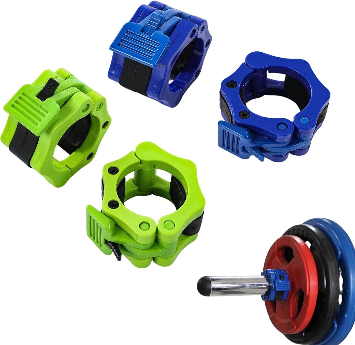 Halterklemmen - Sluitingen - Fitness Training - Eenvoudige Bediening - 30mm - Blauw Groen