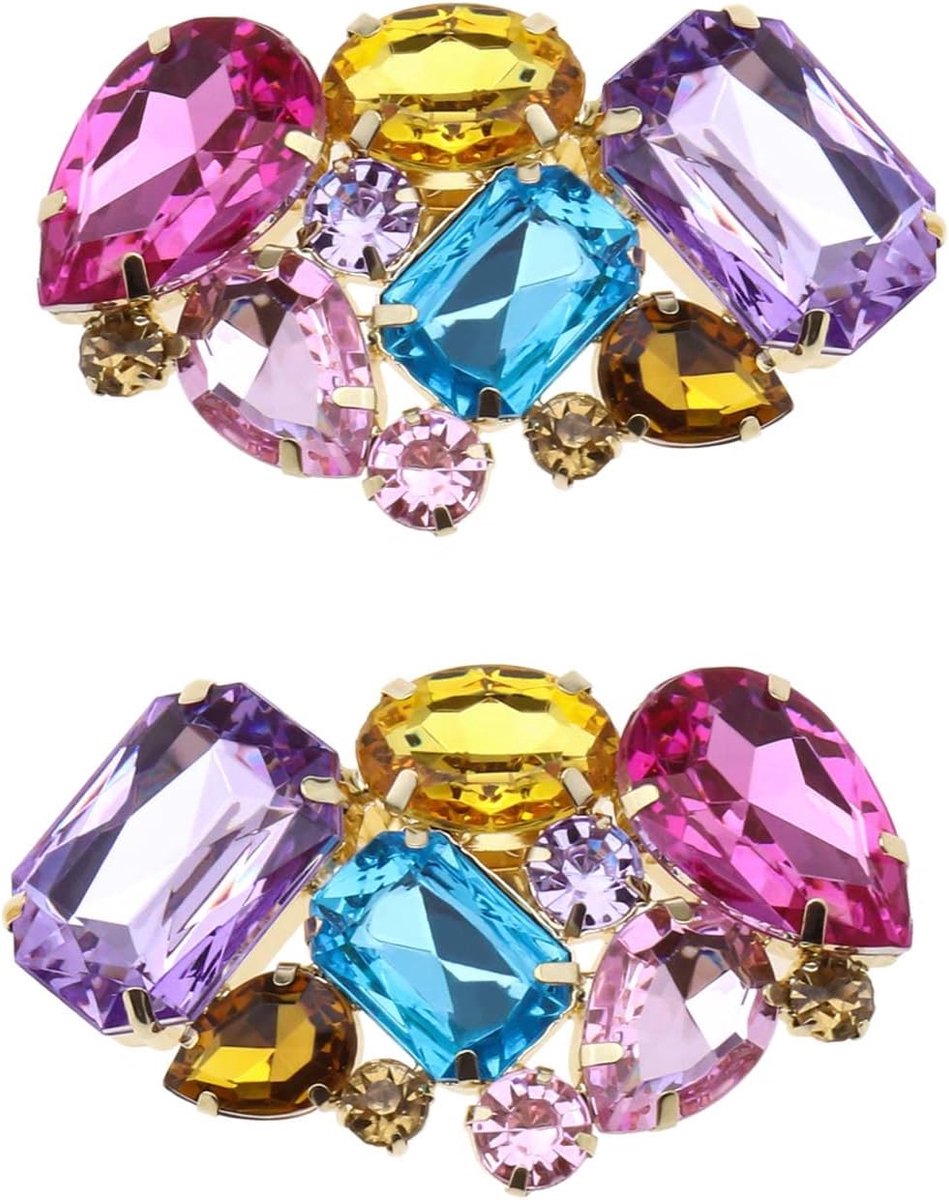 Lord of the Tools Veelkleurige strass kristal schoenclip, elegante schoenbedels voor bruiloft, avondfeest, speciale gelegenheden, Style B, Stras