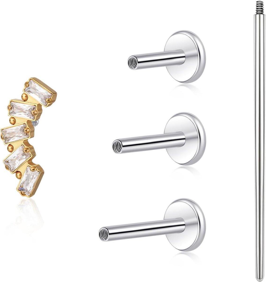 limerencia 18G Tragus Piercing, Medische Titanium Lippiercing Met 6