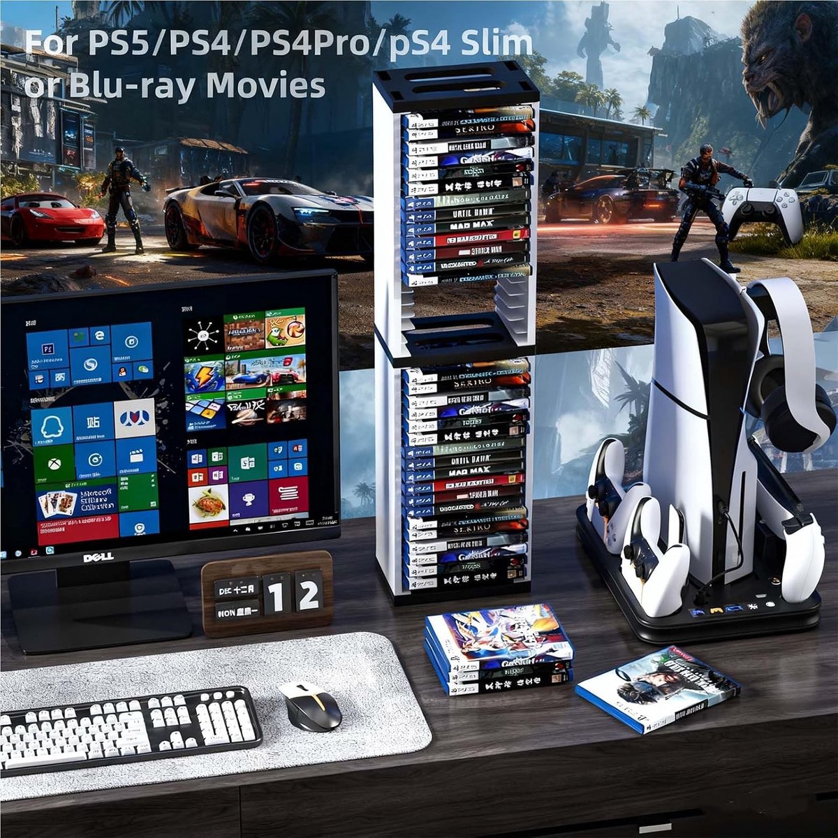 Game Disc Houder, PS5 Game Storage Tower, 36 Game CD Disc Case Organizer Stand Houder voor Playstation 5 Xbox Switch Games