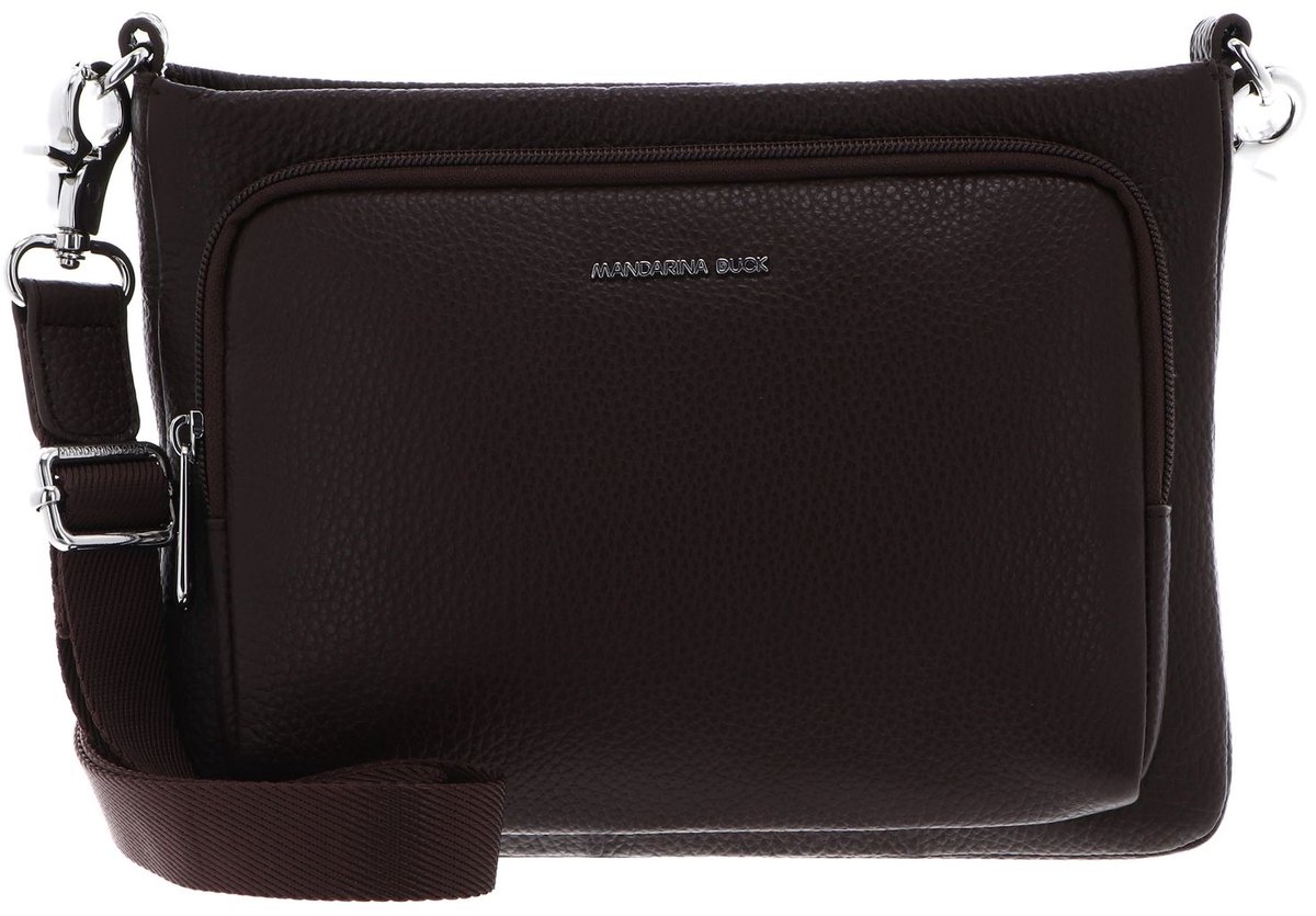 MANDARINA DUCK Leren schoudertas Mellow Leather Crossover Bag Espresso donkerbruin