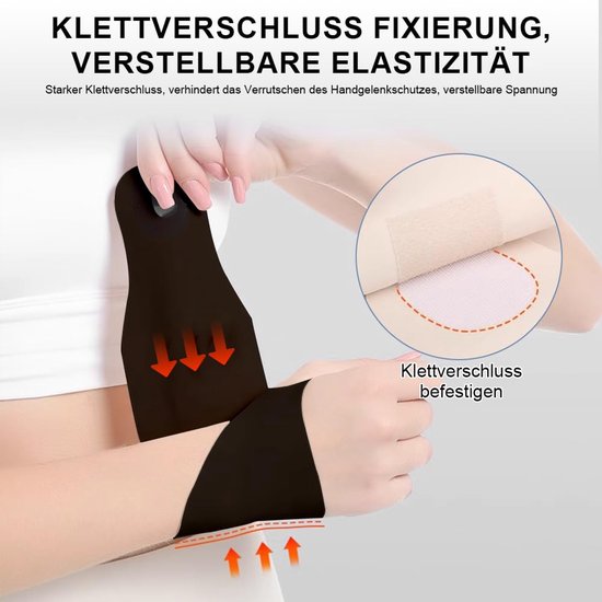 2 stuks polsbandages, zwart, verstelbare polssteun, bandage, polsbandage voor carpaal tunnel, artritis, fitness en dagelijks gebruik, ademend en pijnverlichtend — afbeelding 5