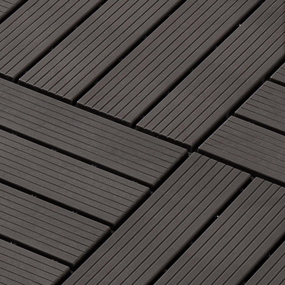 Kunststof Vloertegels - Terrastegels Kliksysteem - Buitenruimte Inrichten - In elkaar grijpend Klikmontage - 11 stuks - Bruin