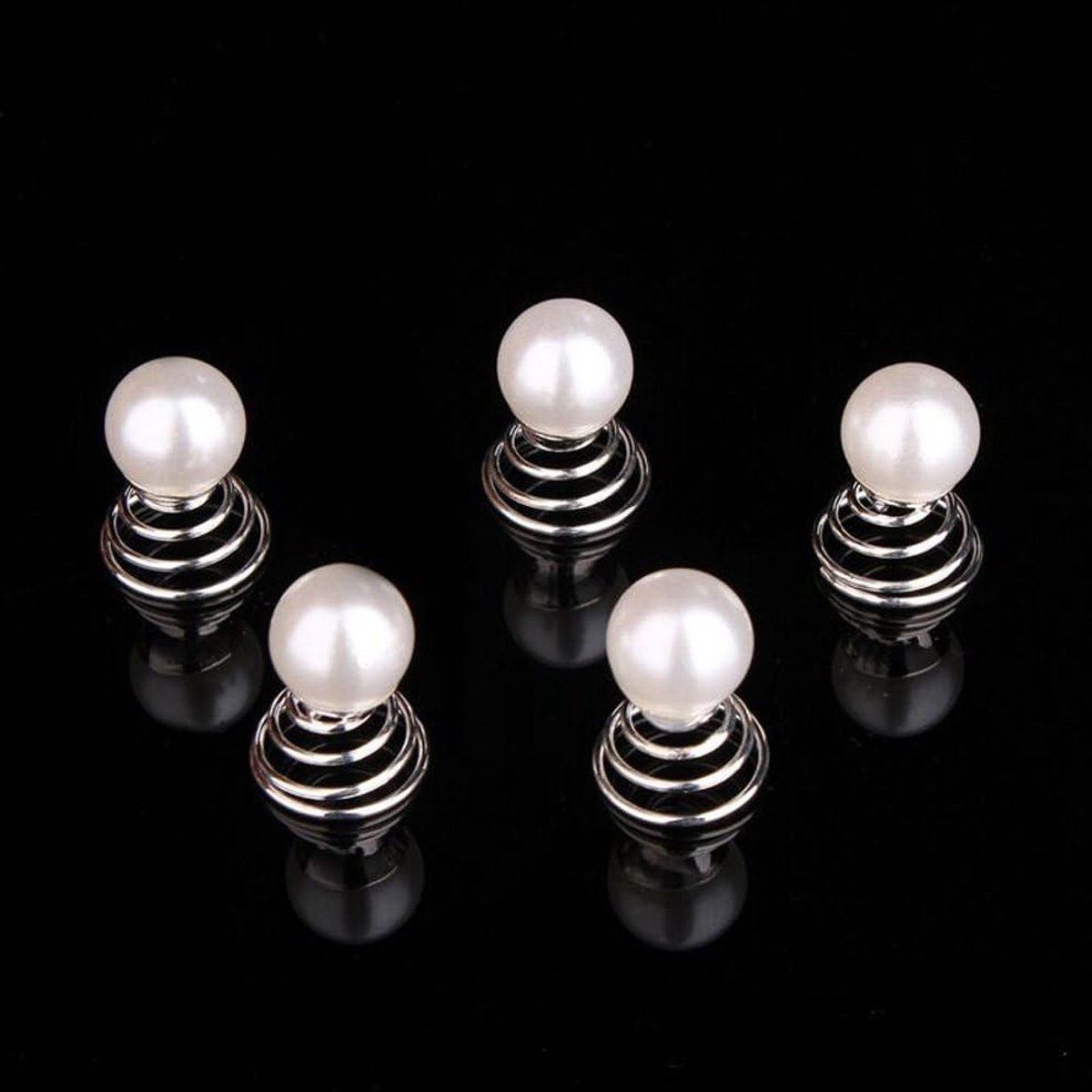 12 stuks curlies spiralen haaraccessoires hoofdtooi bruid haarspiralen met parels haarspelden