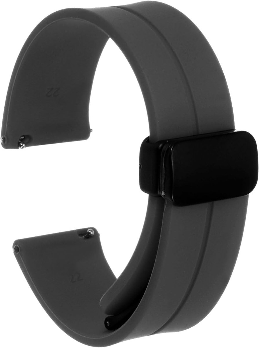 Horlogebandje van siliconen, magnetisch, 22 mm, snelsluiting