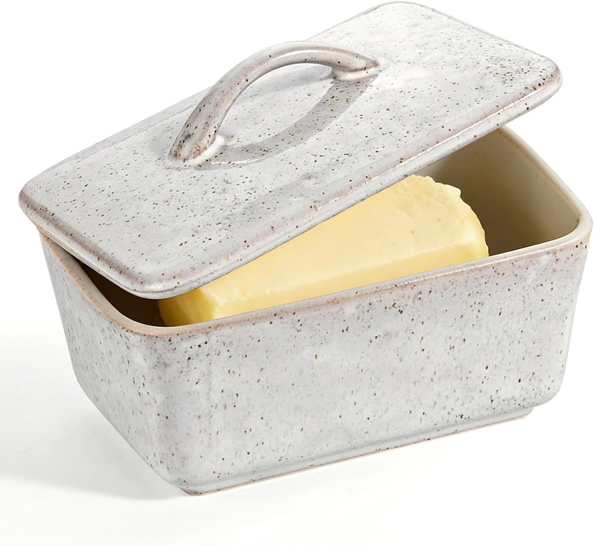 Botervloot keramiek met deksel, Franse botervloot, vintage boterbel