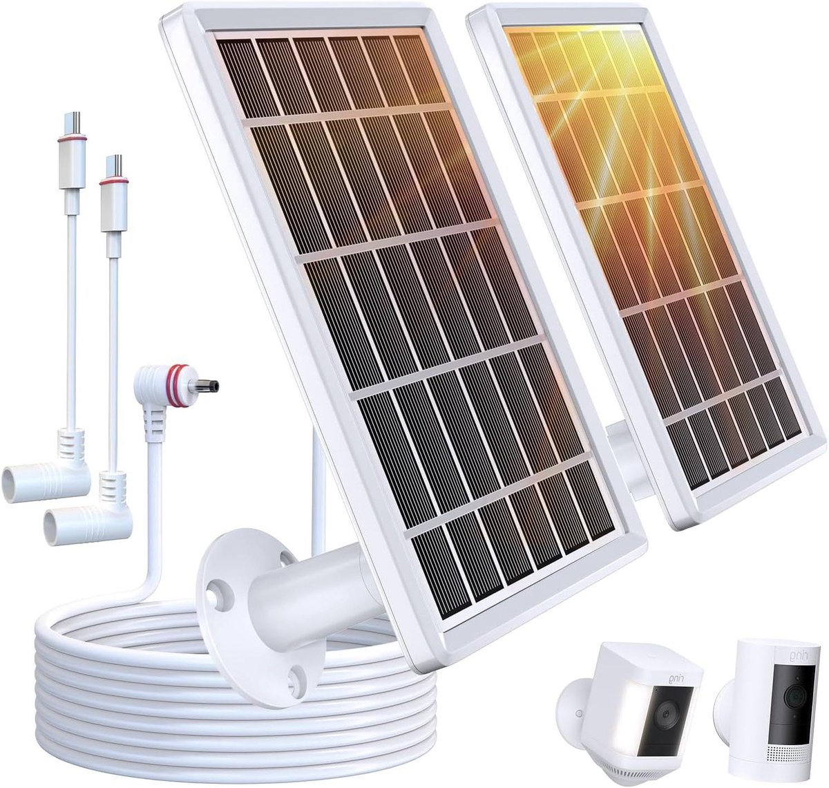 Zonnepaneel oplader - Camera oplader - Continue stroom - 360 graden verstelbaar - 3 Watt - Zwart