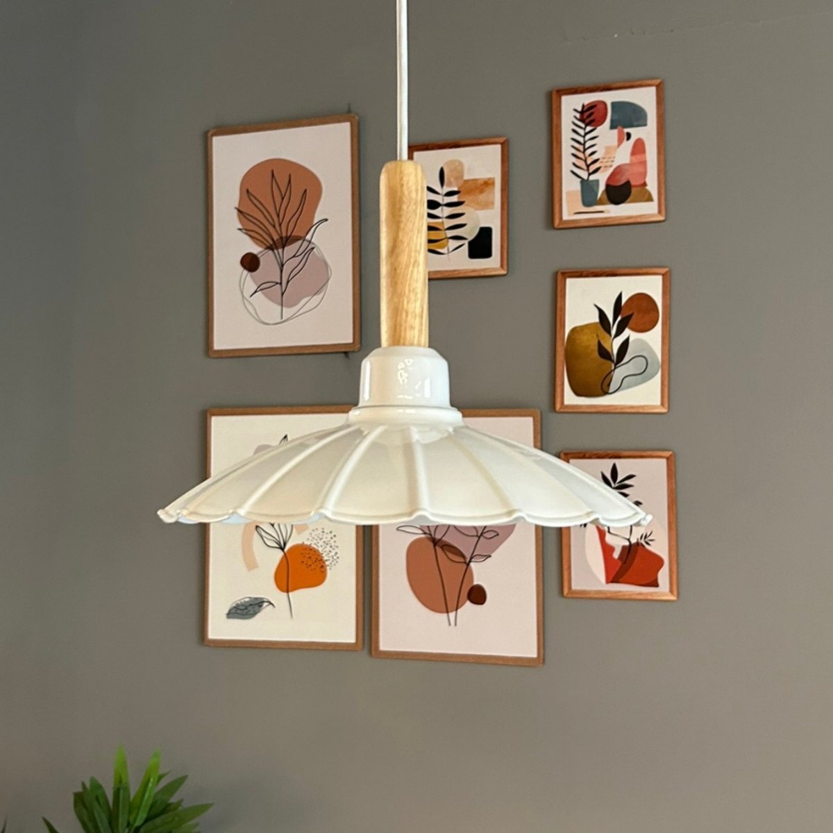 Bamyum Risso hanglamp, industriële Modern stijl, Ø25 cm, wit metalen lamp