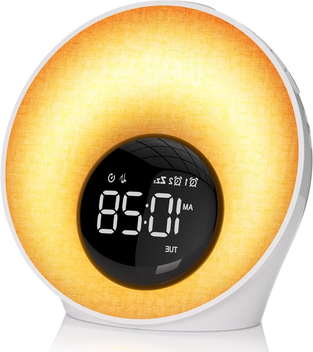 Daglichtwekker - Lichtwekker Zonsopgang - Rustig Ontwaken - Met Witte Ruis - 14 Kleuren - Wit