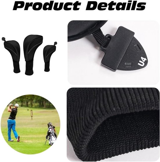 Allecto- Golfclubs Hoofd Covers - Golf IJzer - Verwisselbare Nr. Tag - Nieuwigheid - Hout Club - 3 Stuks met Kleur Optie - Compatibel voor Verschillende Modellen - Golfaccessoire van Allecto — afbeelding 5